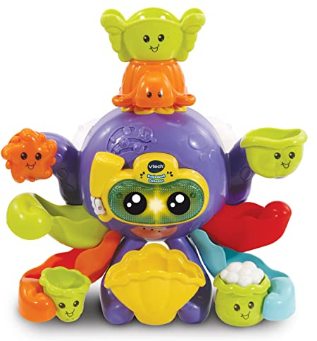 VTech Baby Badespaß Oktopus – Interaktives Badespielzeug, das spricht und singt – Für Kinder von 1-5 Jahren
