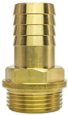 Schlauchverschraubung Fitting Schlauchanschluss Schlauchtülle Auslauf Adapter Schraubfitting Gewindefitting Tülle Industriequaltät - Made in Italy (Messing, 1/2 AG x 20 mm)