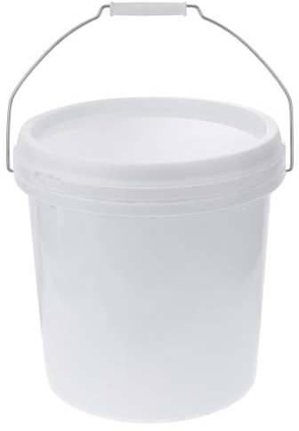 Baluue 1.5 Gallon Food Grade Bucket with Lid - Small White Plastic Pail with Handle for Kitchen Storage, Cleaning Supplies, Paint & Pet Food - Airtight Seal Container (5L)