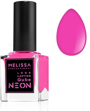 Melissa Smalto Unghie Lunga Durata Long Lasting Qube 10 Ml special Edition Effetto Neon Disco Lights, (Fucsia)