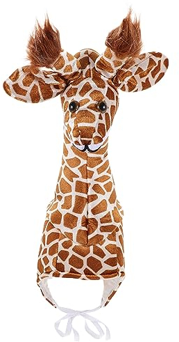 ABOOFAN Giraffen- Hut Für Kinder Tierhutkostüm Tierhut Mit Ohren Giraffenhut Für Erwachsene Plüsch- Giraffenhut Mit Beweglichen Ohren Tiermütze Halloween Kindermütze Student