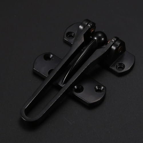 Cerradura de cadena de seguridad de puerta, Cerradura de barra oscilante de acero inoxidable, Pestillo de bloqueo de perno de puerta de seguro, Cadena de puerta de bloqueo antirrobo engrosada (negro)