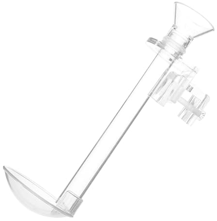 INOOMP Aquarium Feeder Tube with Feeding Ring Transparent Wall Mounted Fish Tank Food Dispenser for Aquarium Shrimp Sinking Feed Dish Easy Setup 5.90 X 1.96 X 1.96 in 1 Tube Brush Included