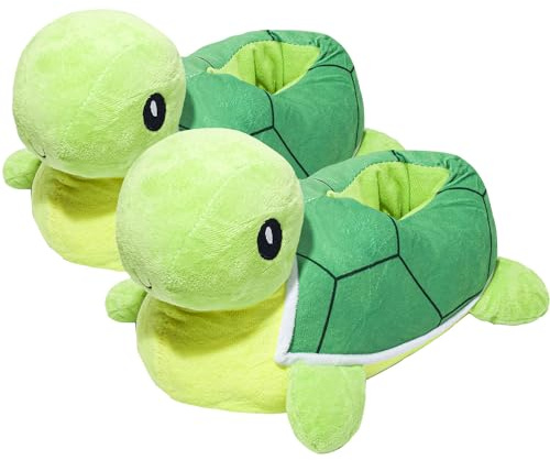 Knuffis Pantoufles tortues en peluche pour homme et femme - Pantoufles amusantes - Animaux 37-45