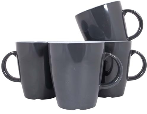 Gimex - Vivid Line - Taza con asa - Gris - 380 ml - 4 Piezas
