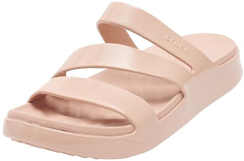 Crocs Women Slide,Getaway Patent Strappy,Pink Caramel,6 UK Women