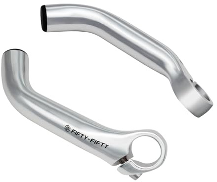 FIFTY-FIFTY Terminali per manubrio bicicletta, corna per manubrio bicicletta, terminali per manubrio MTB in lega di alluminio (argento lucidato)