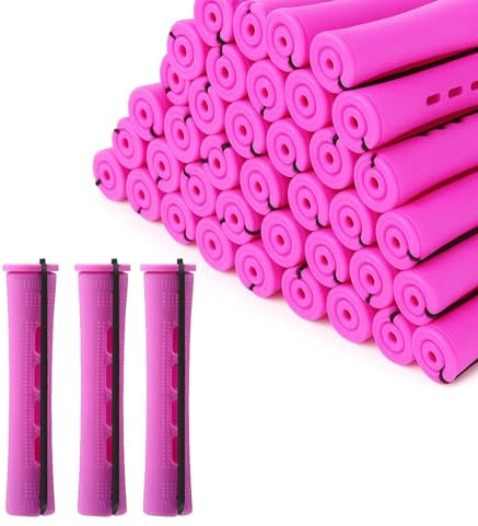 30 Stück Dauerwellen Wickler, 0.75 Zoll Lockenwickler Kurze Haare, mit Gummiband, Haarrolle mit Deckel, Haare Lockiger Machen, Einfach zu Bedienen