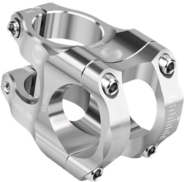 WANG TII DOO 31,8 skaft 35 mm cykelstam Mountainbike skaft Kort styrstam för de flesta cyklar, landsvägscyklar, cykling,Silver