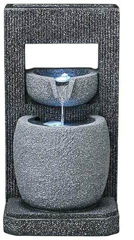 Fontaine à Eau en Résine pour Jardin Extérieur, Fontaine Zen sur Pied Intérieure avec Pompe à Eau pour Terrasse, Jardin, Porche et Décoration Artistique