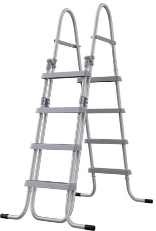 QEENTOE Échelle de piscine pliable à 4 marches de 160 cm de haut pour piscines hors-sol - Avec marches en plastique extra larges et pieds antidérapants - Sûr et stable - Parfait pour les familles