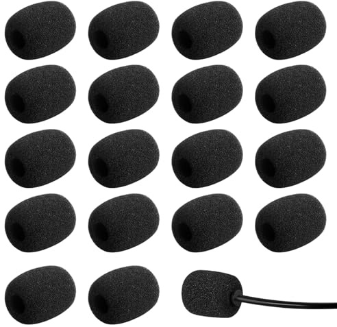 18 Pcs Headset Microphone Foam Covers, Headset Microphone Windscreen Set for Lapel Microphones, Black Foam Mic CoverMicrophone Windshield Windscreens Sponge Foam Covers Shield Protection Protectors
