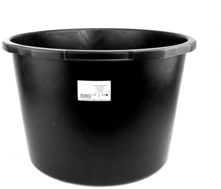 Doktorvolt Mörtelkübel - Baueimer Kübel Maurerkübel - 45 L - aus PP/PE-Regranulat - Rund Schwarz