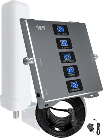Ripetitore Segnale Cellulare 4G 3G 2G, Amplificatore GSM LTE WCDMA,800/900/1800/2100/2600MHz (argento)