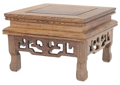 UKCOCO Portavaso in Legno di Acacia Medio, Piedistallo Decorativo per Esposizione di Vasi da Balcone, Base Stabile per Fioriere da Interno e Ufficio