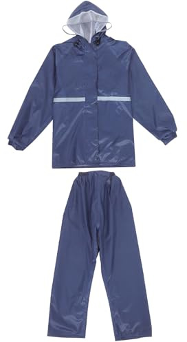 HEALEEP Traje de Lluvia para Motocicleta XXL Doble Capa Chaqueta y Pantalones Reflectante Azul Oxford Forro de Malla para Adultos Hombres y Mujeres para Ciclismo y Senderismo