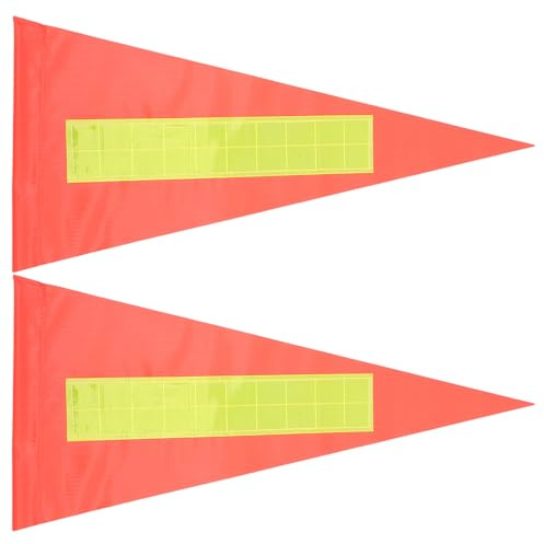 Anneome 2pcs Reflective Safety Flags for Bike - High Visibility Triangle Safety Flag Pennant - Essential Bicycle Warning Sign for Kids Outdoor Cycling Supplies - Compatible with 6mm Pole