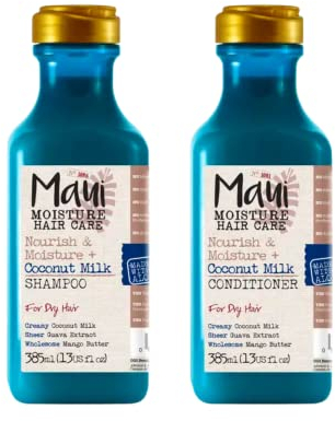 Maui Moisture Nourish & Moisture Shampoo mit Kokosmilch, 385 ml, Maui Moisture Nourish & Moisture Haarspülung mit Kokosmilch, 385 ml, für normales bis trockenes Haar, 2 Stück