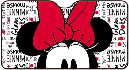 Tataway parasole anteriore auto Minnie Disney 130x70 cm – Protezione parabrezza per bambine | Cartoni animati | Accessorio auto pieghevole