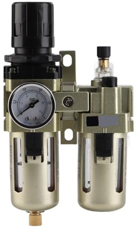 Regulador de Filtro y Lubricador de Aire Comprimido, AC3010-03, Combinado con Filtro de Agua y Separador de Humedad, Entrada 3/8, Aleación de Aluminio, Presión 0.05-0.85MPa