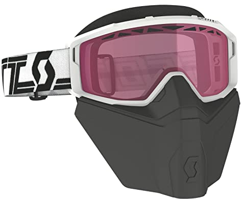 Scott Primal Safari MX Goggle MTB Brille inkl. Facemask weiß/rot