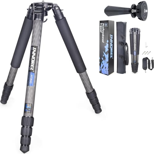 INNOREL NT364C kolfiberskål stativ 160 cm/63 tum, vridlås professionellt slitstarkt kamerastativ ultrastabil maxrör 36 mm max belastning 25 kg, med 75 mm skåladapter/rostfritt spikar/stativväska