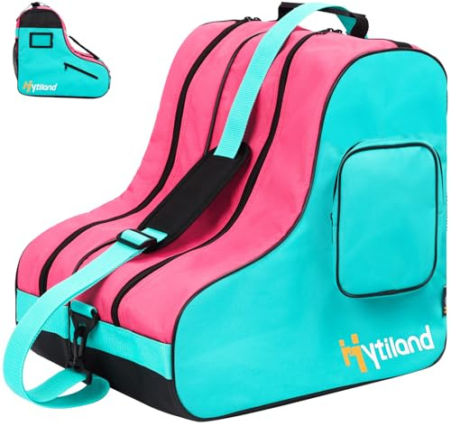 Hytiland Breathable Skate Bag with Adjustable Shoulder Strap - Large Capacity Fits Inline, Ice & Most Roller Skates - Green