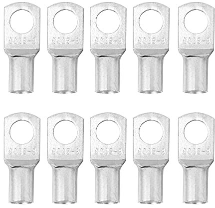 Mengmen 10 Tube de cuivre 25 Mm x 8 Mm Cable de demarreur de batterie a cosse Anneau de borne a sertir de soudage