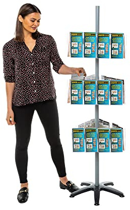 Wonderwall Leaflet Display Holder | Freestanding Revolving Brochure Dispenser | Expanda-Stand System | 36 x 1/3 of A4 Pockets