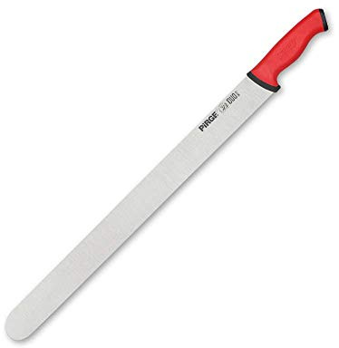 Pirge Duo Dönermesser 55 cm Rot - Aufschnittmesser - Schärfstes Döner Langmesser - Schneidemesser - Fleischmesser - BBQ Messer - Edelstahl Profi Küchenmesser - Ergonomisches Griffdesign