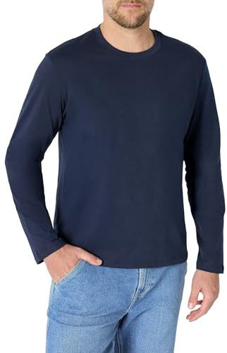 Amazon Essentials Men's Men's Relaxed Fit Long Sleeve T-Shirt, Navy, Medium