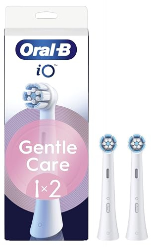 Oral-B Brossettes de Rechange Gentle Care, lot de 2, Blanches | Recharges Brosse à Dents Électrique iO, 4000 Brins Souples pour un Brossage Doux sur les Gencives