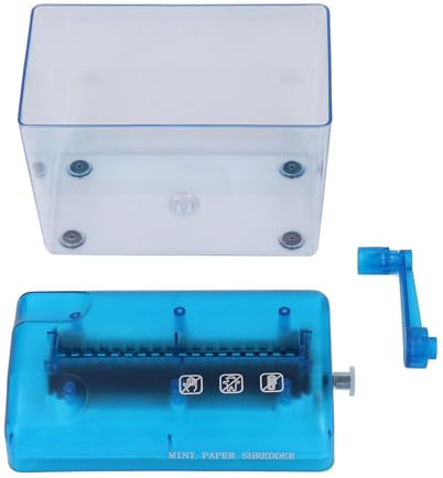 Distruggidocumenti Manuale Compatto, Taglio a Strisce 3 Mm con Larghezza Ingresso 123 Mm, Distruggidocumenti A6, Taglierina Manuale Portatile per Carta, Ricevute e File,