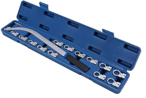 KIMISS Kit de Herramientas Universales para Extracción de Poleas Tensoras de Correa Auxiliar (15 Piezas), Juego de Llaves para Poleas Tensoras de Correa Serpentina de 12-19 Mm,