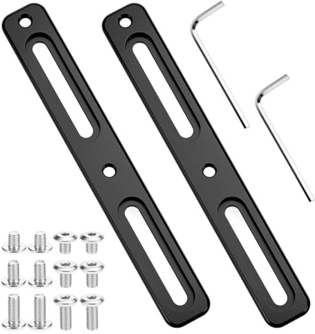 QWORK® 2 Piezas Adaptador de portabidón de Bicicleta con Dos Ranuras - Soportes de aleación de Aluminio para portabidón, universales para Bicicletas de Carretera, MTB y BMX