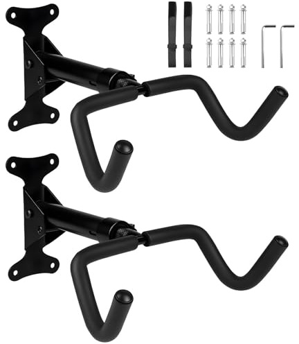 2 Stück Fahrrad Wandhalterung - Fahrradhalterung Wand - Rennrad Wandhalterung, bis 30 kg, 360° Drehbar, 8 mm EVA-Schaum Schutz für Rahmen, Teleskop-Länge, 90° Klappbar, für Rennräder und MTB