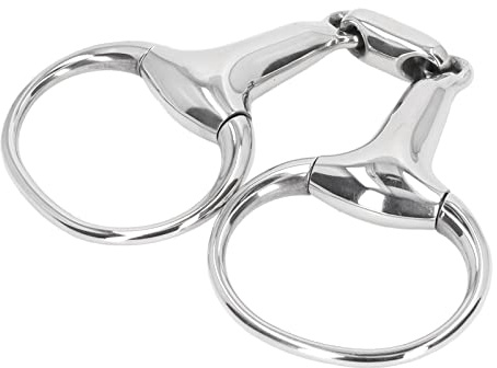 Picysa - Anillo de mordida para caballo, picadura de red de acero inoxidable, punta de eslabones ovalados amplios de 125 mm, equipo de entrenamiento para caballos