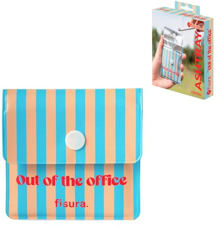 Fisura – Cendrier de poche portable “Out of the office”. Cendrier réutilisable pour voiture, plein air ou voyage. Sac à cendres original 8 x 8 cm. Cadeau pratique pour fumeurs.