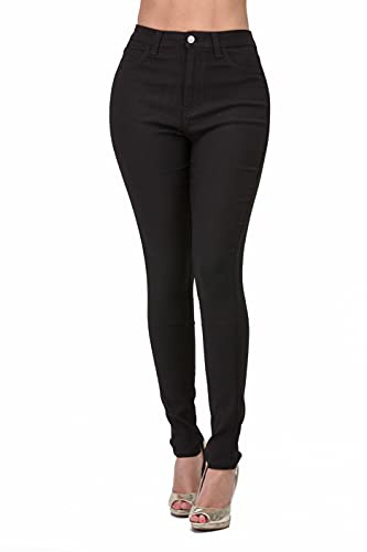 High Waisted-Rise Colored Stretch Skinny Destroyed Ripped Distressed Jeans for Women Olive Mustard RED (US, Alpha, Large, Regular, Regular, Black)