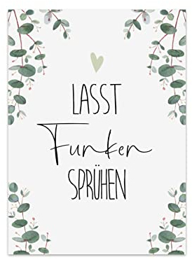 50 Wunderkerzenschilder Hochzeit Schilder für Wunderkerzen Gastgeschenk Hochzeit Lasst Funken sprühen (Eucalyptus)