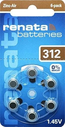 Renata ZA 312 Hörgeräte-Batterien - 5X Bliste