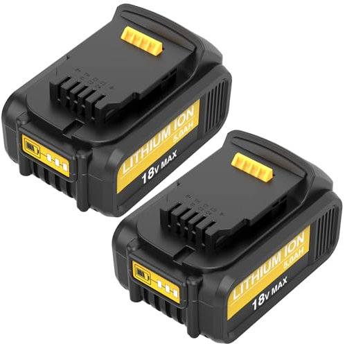 Moticett 2 Stück 5000mAh Akku Ersatz für Dewalt Akku 18V 5.0Ah für Dewalt Akku 18V DCB204 DCB201 DCB200 DCB184 DCB182 DCB181DCB180 mit LED-Anzeige