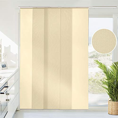 CHICOLOGY Light Filtering Fabric, Sliding Door Blinds, Room Divider,Vertical Blinds for Patio Doors, Sliding Glass Door Blinds, Brunch Tan (Light Filtering), W:46-86 x H: Up to-96 inches