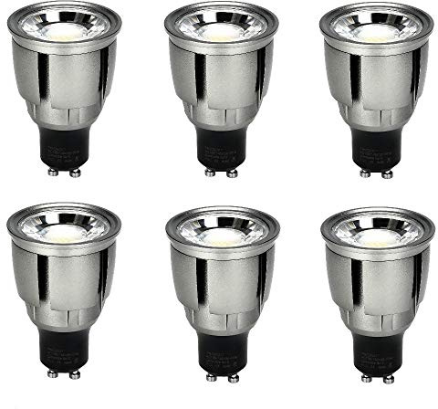 Ossun 6 lampadine LED GU10 a collo lungo, 76 mm, 9 W, GU10, bianco freddo 6000 K, equivalenti a lampadine alogene da 80 W, 720 lm, angolo di 120°