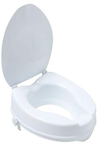 Cymam - Elevador de WC con Tapa de 15 cm – Asiento Encajable, Desmontable y Adaptable a Inodoros Ovalados – Ideal para Personas Mayores o con Movilidad Reducida