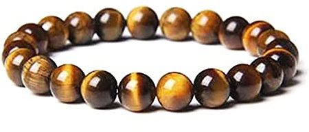 DYLYMX 8 mm tigeröga armband elastiskt armband natursten kvinnor män stretch malabön ädelsten armband