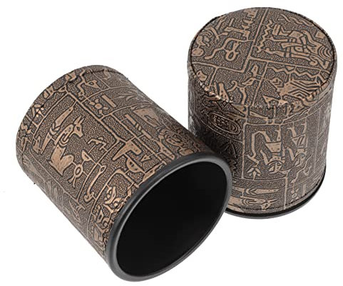 Toyvian 2stücke Würfelbecher Aus Leder Zum Schütteln Würfelbecher Für Partys Tischspiele-Requisiten Würfelhalter Für Ktv Und Heimgebrauch Retro-Design Mit Großem Fassungsvermögen