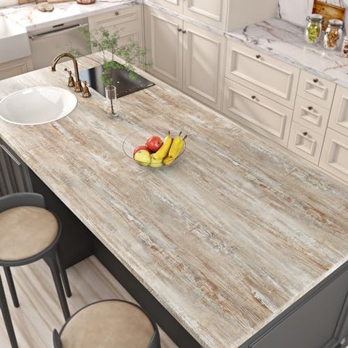 Livelynine Vinilo Adhesivo Muebles Madera Clara Impermeable Vinilo Encimera Cocina Madera Pino Papel Adhesivo para Muebles de Cocina Mesas Escritorio Papel Pintado Madera Autoadhesivo Rollo 40CMx2M