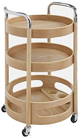 UPGENT Barwagen für zu Hause, Servierwagen, Sideboard, Küchenregal, Friseurwagen auf Rollen, 3-stufiger Beauty-Getränkewagen – mehrere Stile (C) ()
