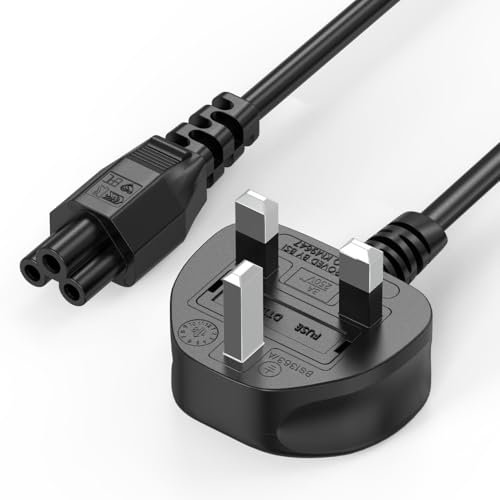 Laotop Power Cable 1.5M, Mellbree UK 3 Pin C5 Cloverleaf Power Cable for Laptop Compatible with Acer, Dell, HP, Sony, Delta, Lenovo, ThinkPad, IdeaPad, Yoga, Edge, Asus Rog, Trio, LG